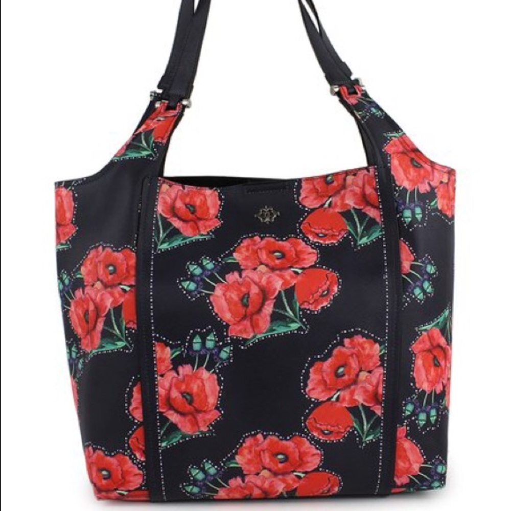 NWT Nanette Lepore Athena Navy Floral Shoulder Bag